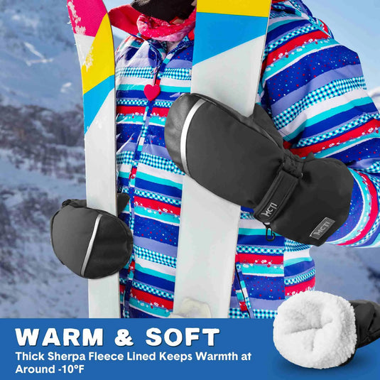 MCTi Guantes Esquí Niños Impermeables Manoplas Nieve Invierno Forro Polar  Cálido Niña : : Moda