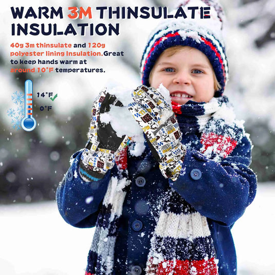 MCTi Guantes Esquí Niños Impermeables Manoplas Nieve Invierno Forro Polar  Cálido Niña : : Moda