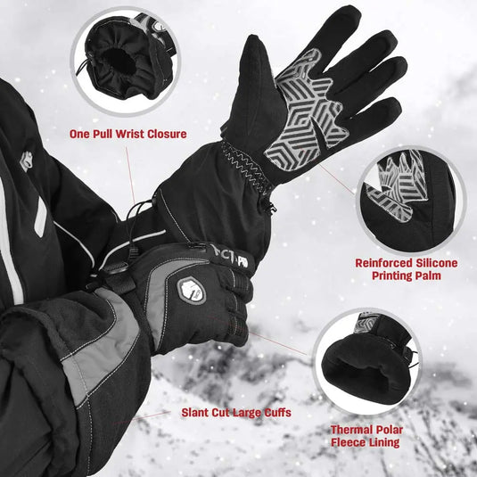 MCTi Ski Gloves Winter Waterproof Touch Screen Thinsulate Nylon Gloves for Women MCTi