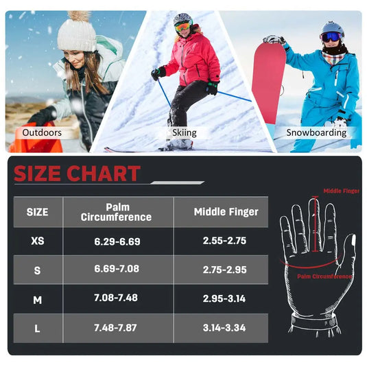 MCTi Ski Gloves Winter Waterproof Touch Screen Thinsulate Nylon Gloves for Women MCTi