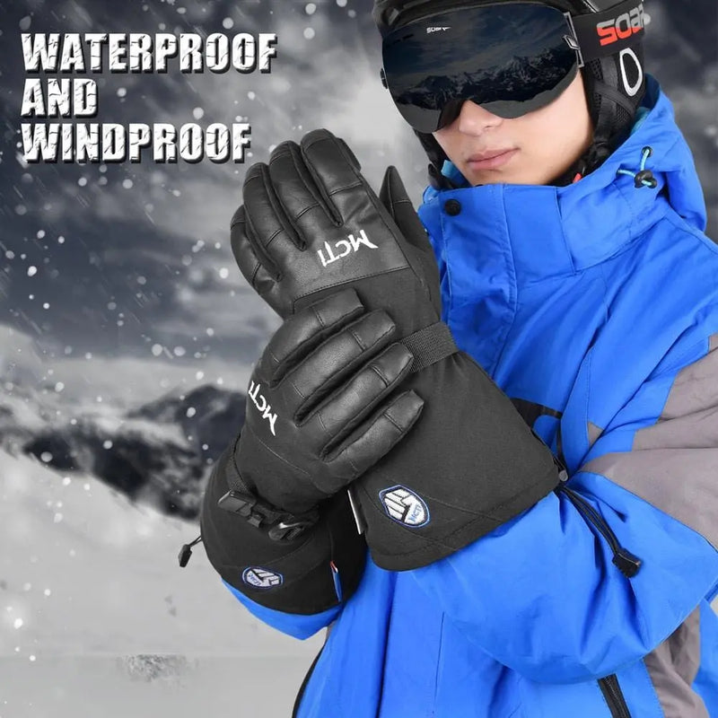 Load image into Gallery viewer, MCTi Ski Gloves for Men Touch Screen Waterproof Snowboard Gloves with Wrist Leashes MCTi
