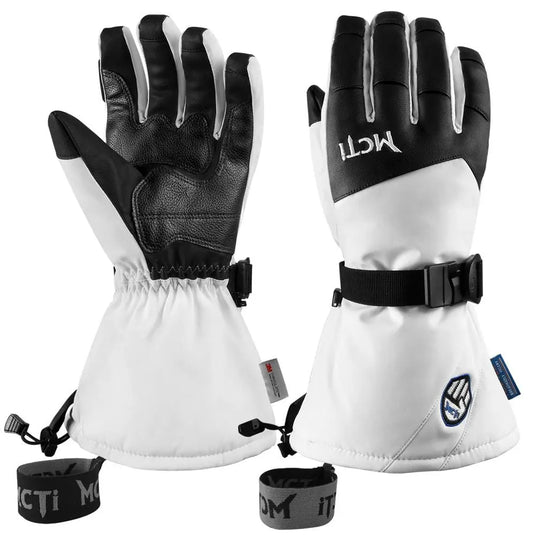 Hysafety Leather Ski Gloves Mens PU Thinsulate Great Grip For Warmness