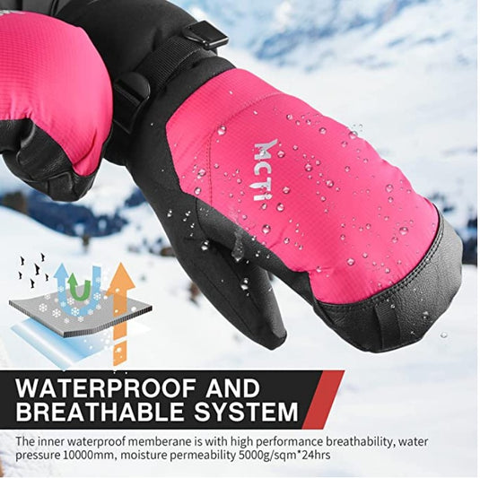 MCTi Ski Mittens Down Mittens Waterproof Touch Screen Winter Snow Mitt for Women MCTi