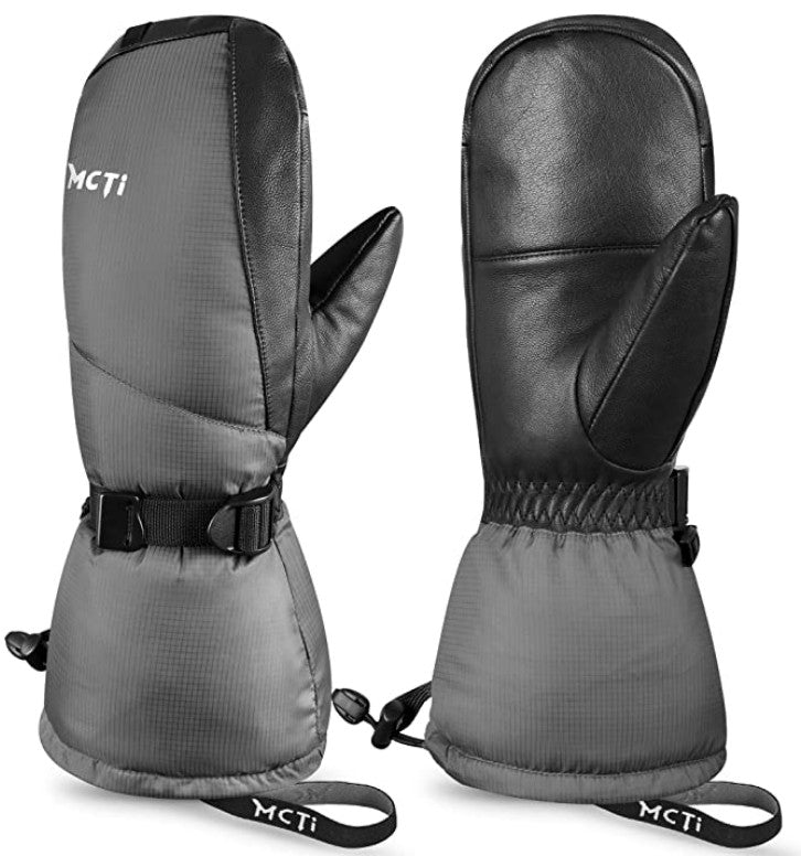 MCTi Men's Waterproof Down Ski Mittens with Touchscreen