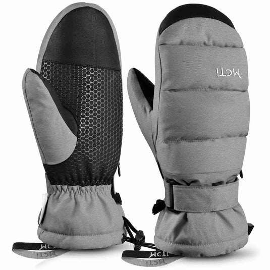 MCTi Ski Mittens Women's Snow Mitten Touch Screen Waterproof Insulated Quilted Mitts with Hidden Zipper MCTi