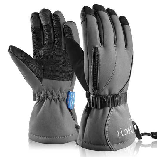 ski gloves men grey