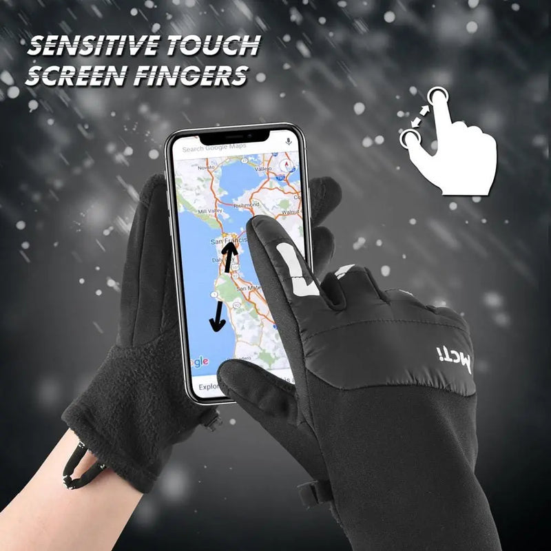 Load image into Gallery viewer, MCTi Winter Gloves Touchscreen Warm Fleece Lining Goatskin Leather Palm for Men Women Running Cycling MCTi
