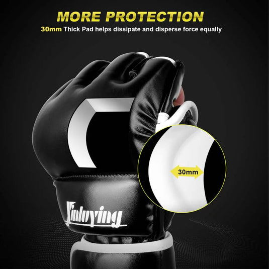 MMA Gloves Martial Arts Grappling Sparring Punch Bag UFC Boxing Training Half Mitts for Men Women Xinluying