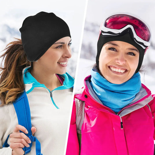Ponytail Beanie for Women, Winter Thermal Fleece Skull Cap Skiing Running Windproof Soft Hat MCTi