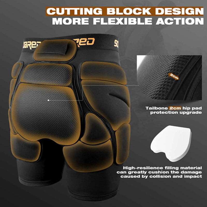 Soared 3D Padded Shorts for Skiing, Skating, Snowboarding - Men